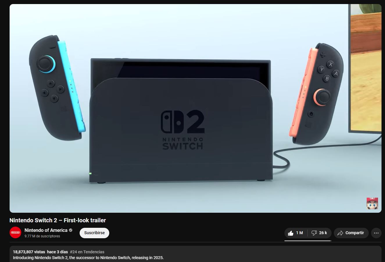 Nintendo Switch 2 aún no debuta, pero ya superó un récord del