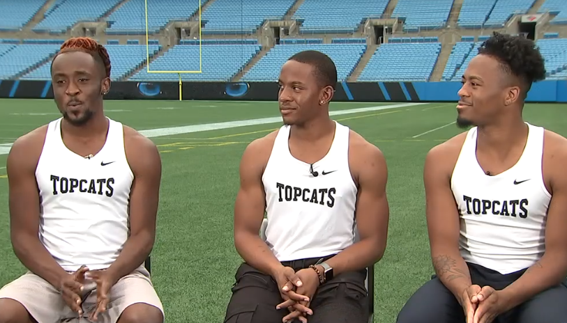 Tre' Booker and Chris Crawford are Panthers' first male cheerleaders -  Outsports