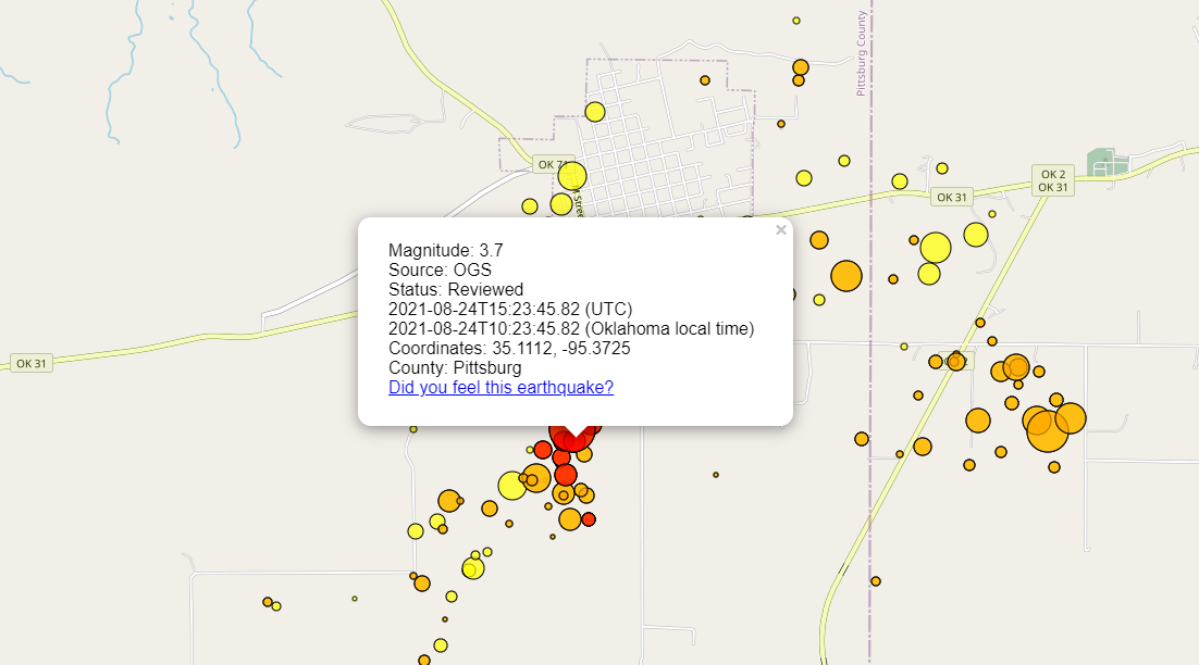 Magnitude 3.7 earthquake reported in Quinton – FOX23 News