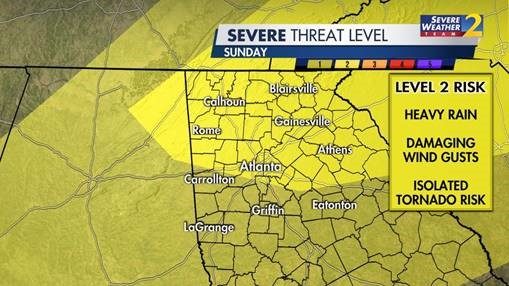 Another round of heavy storms ahead on Sunday – WSB-TV Channel 2