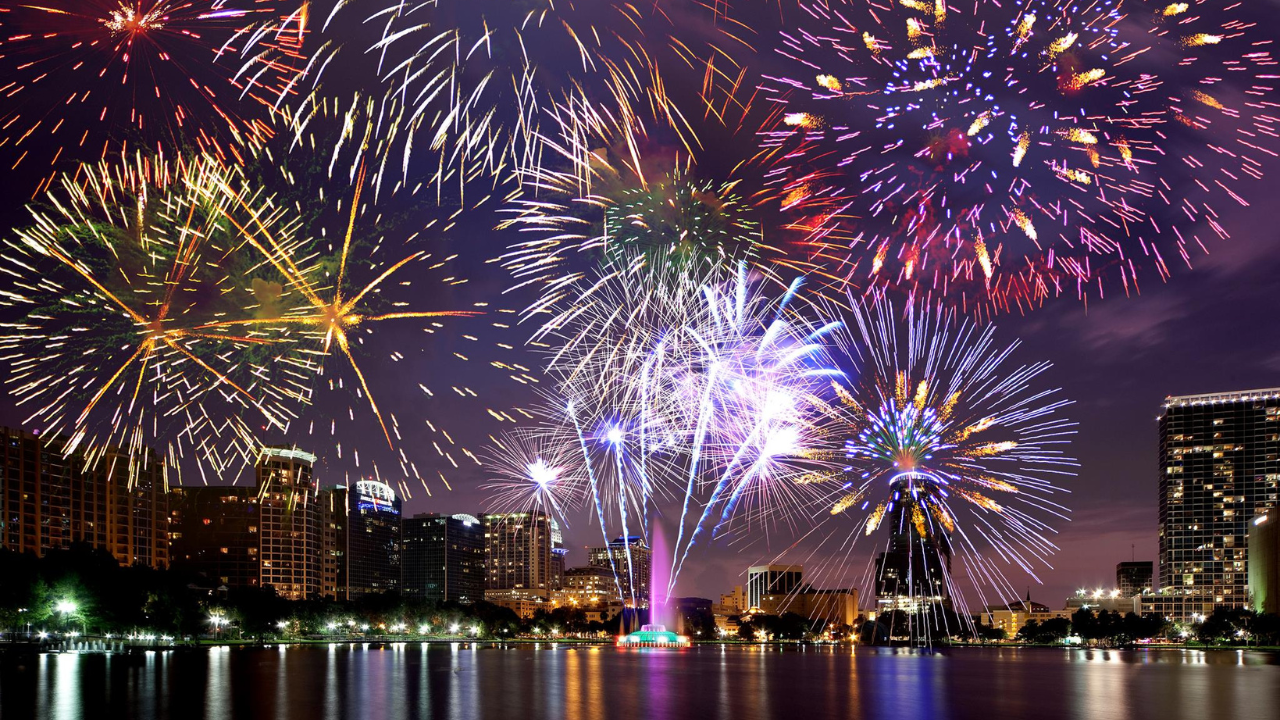 Fuegos artificiales en la fuente | Lake Eola Park – HITS 96.5, image size:1280x720