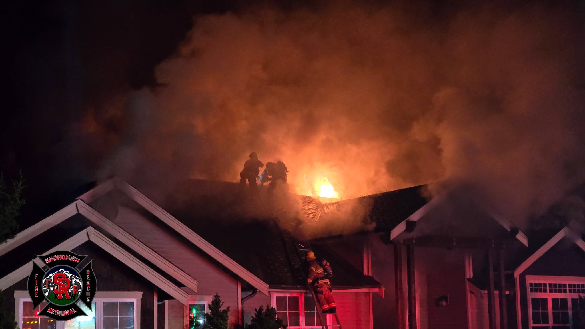 PHOTOS: Dog rescued, four displaced after gas grill catches