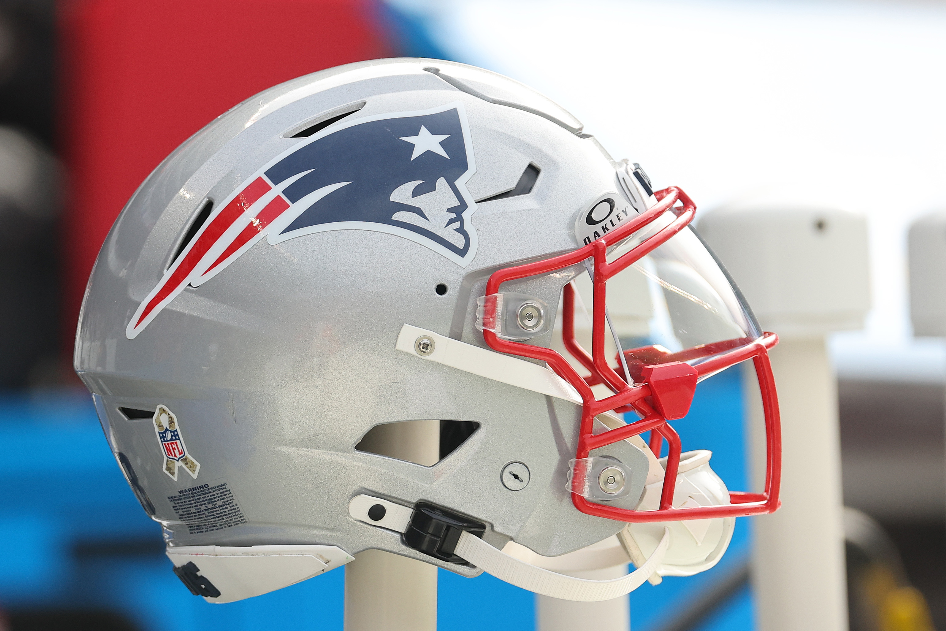 boston patriots football helmet Kayshon Boutte Signed New England Speed Full-Size Replica Foo  RSA and official paint and decals specific to the time period 1990 New England Patriots | Boston