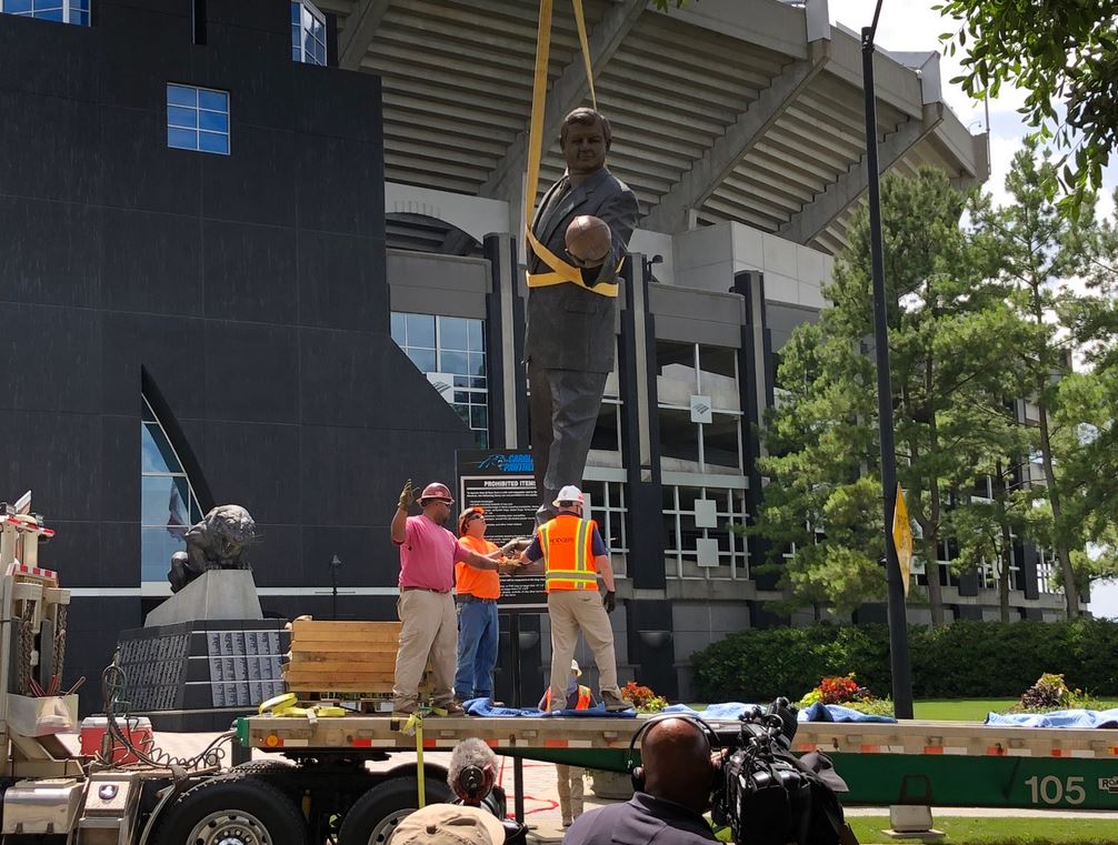 Panthers move Jerry Richardson statue from outside stadium as