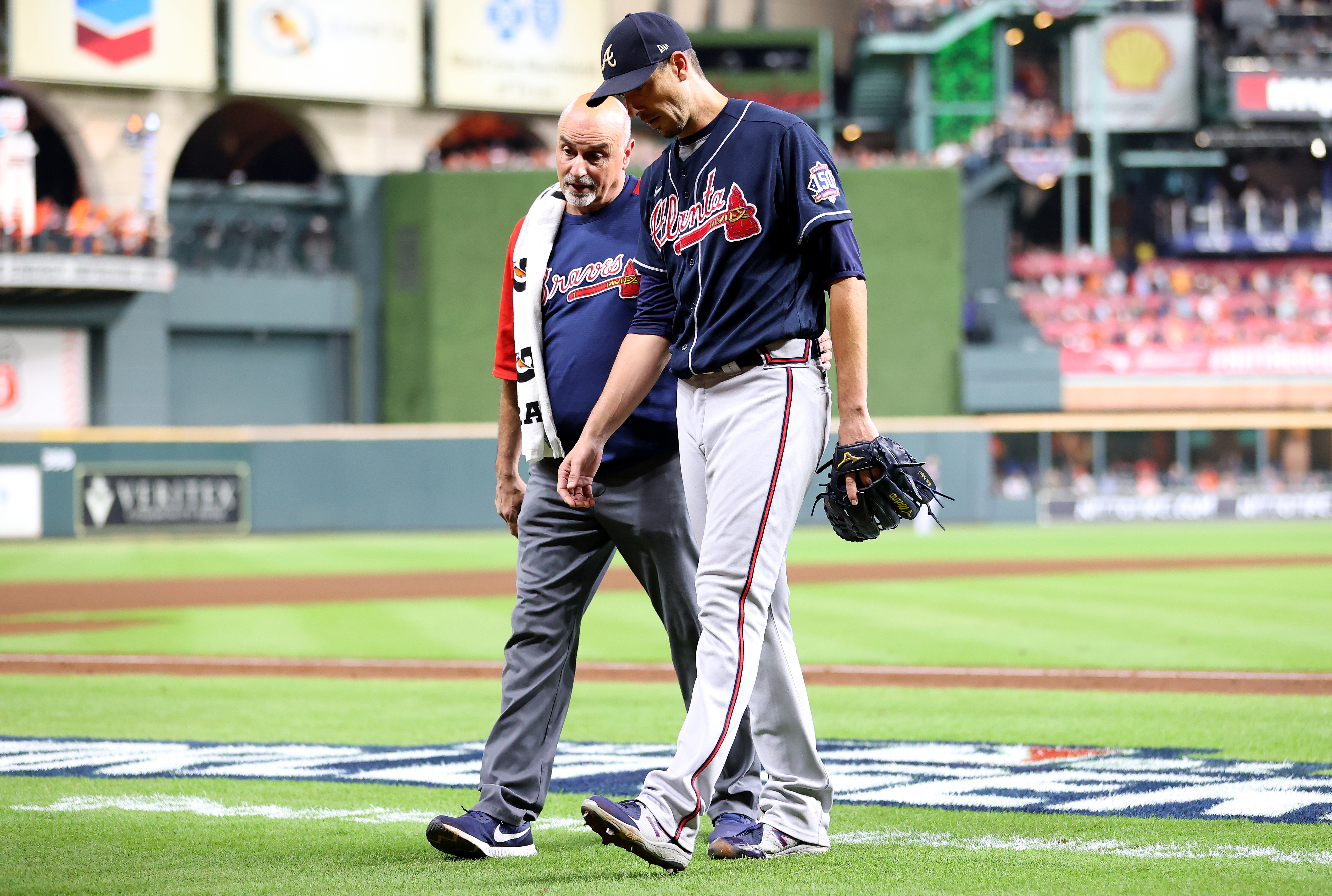 Atlanta Braves relief pitcher A.J. Minter during the championship News  Photo - Getty Images