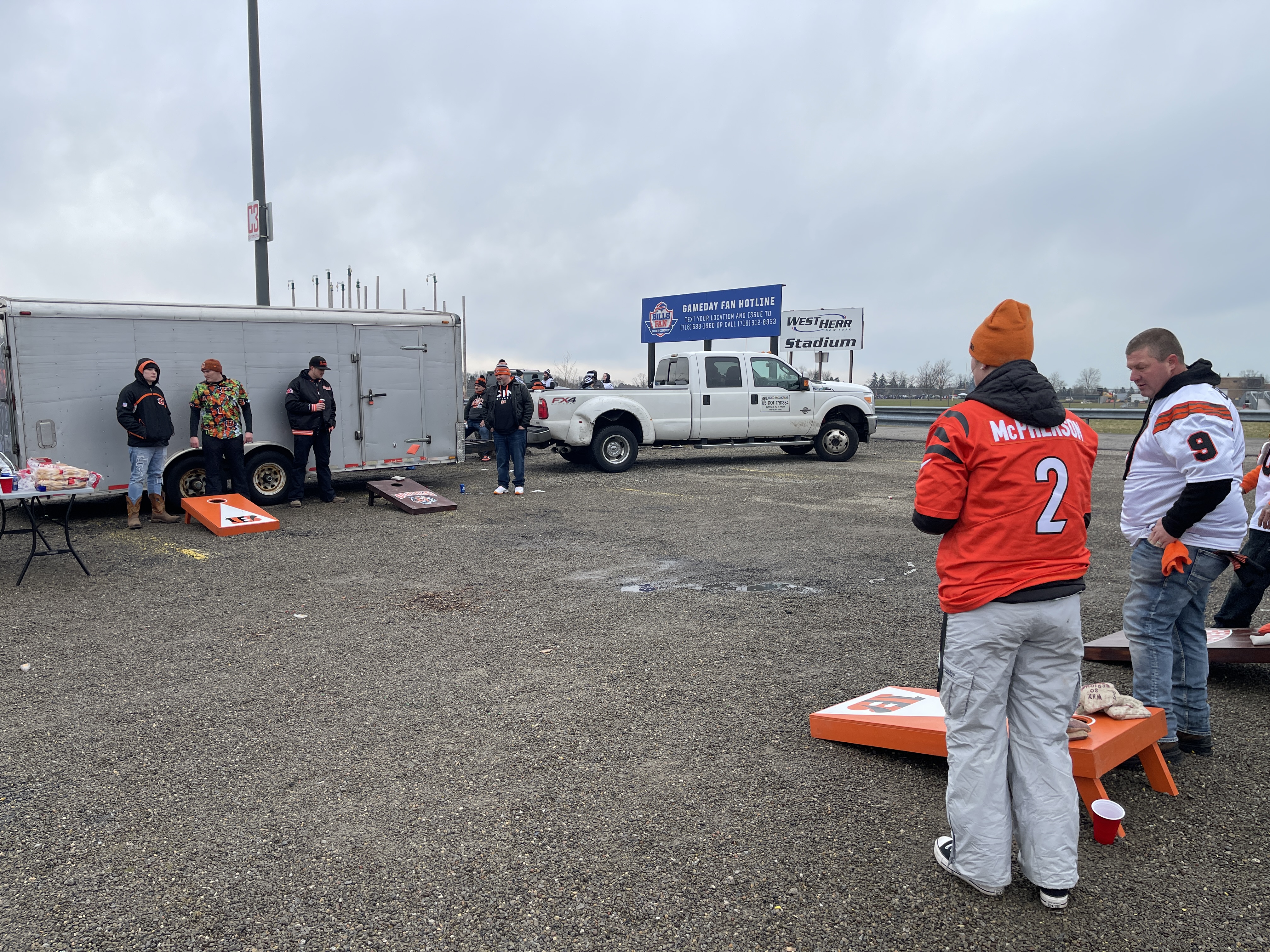 Bills fans tailgate before playoff game against Bengals, photos