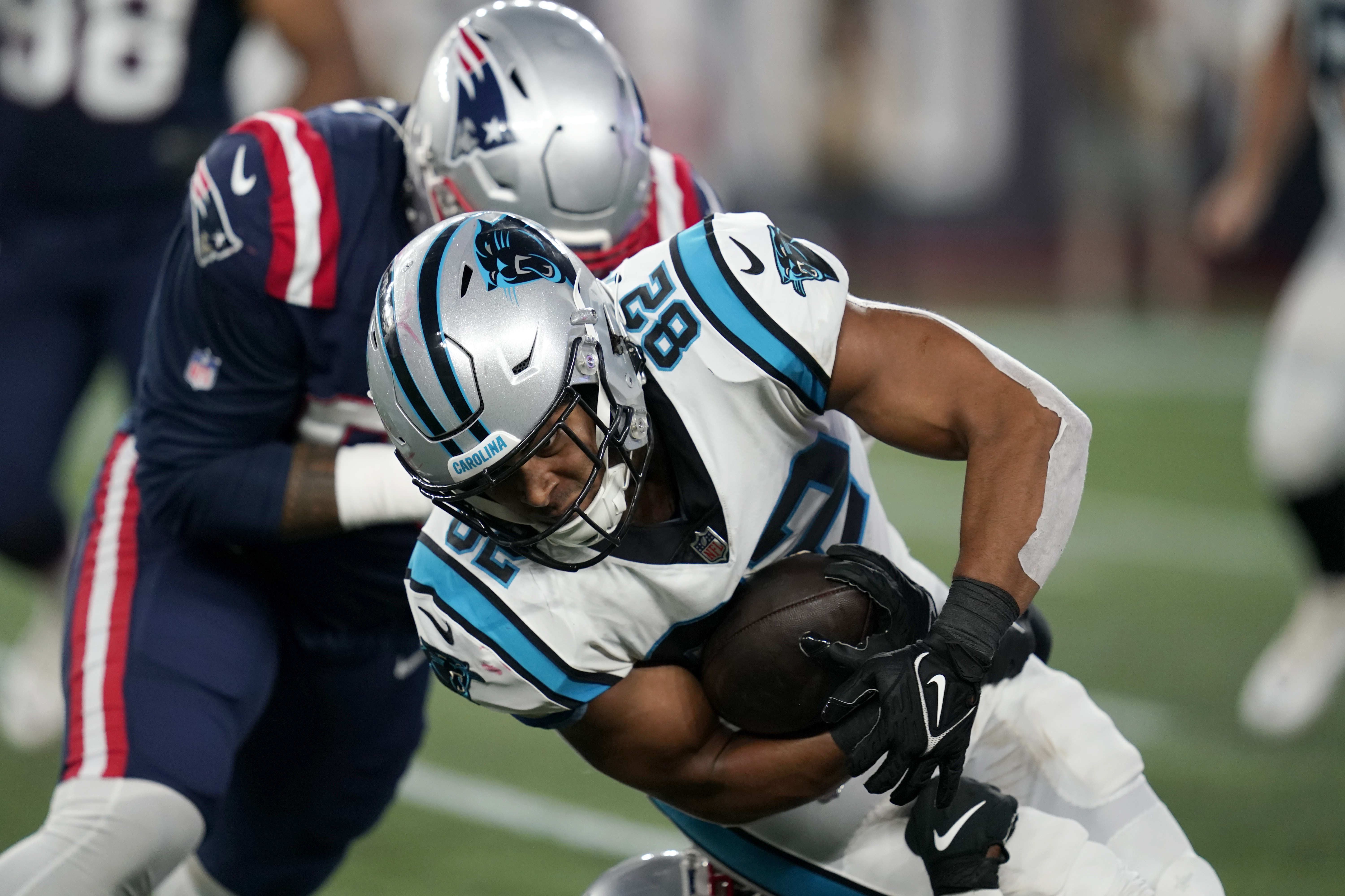 Carolina Panthers cornerback Tae Hayes runs into the end zone for