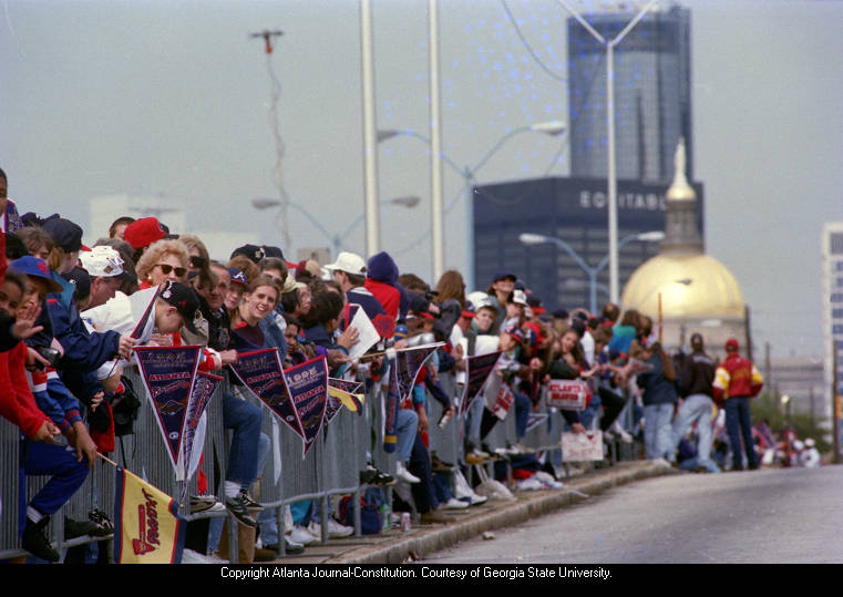 Special 2-page photograph of the Braves World Series parade in