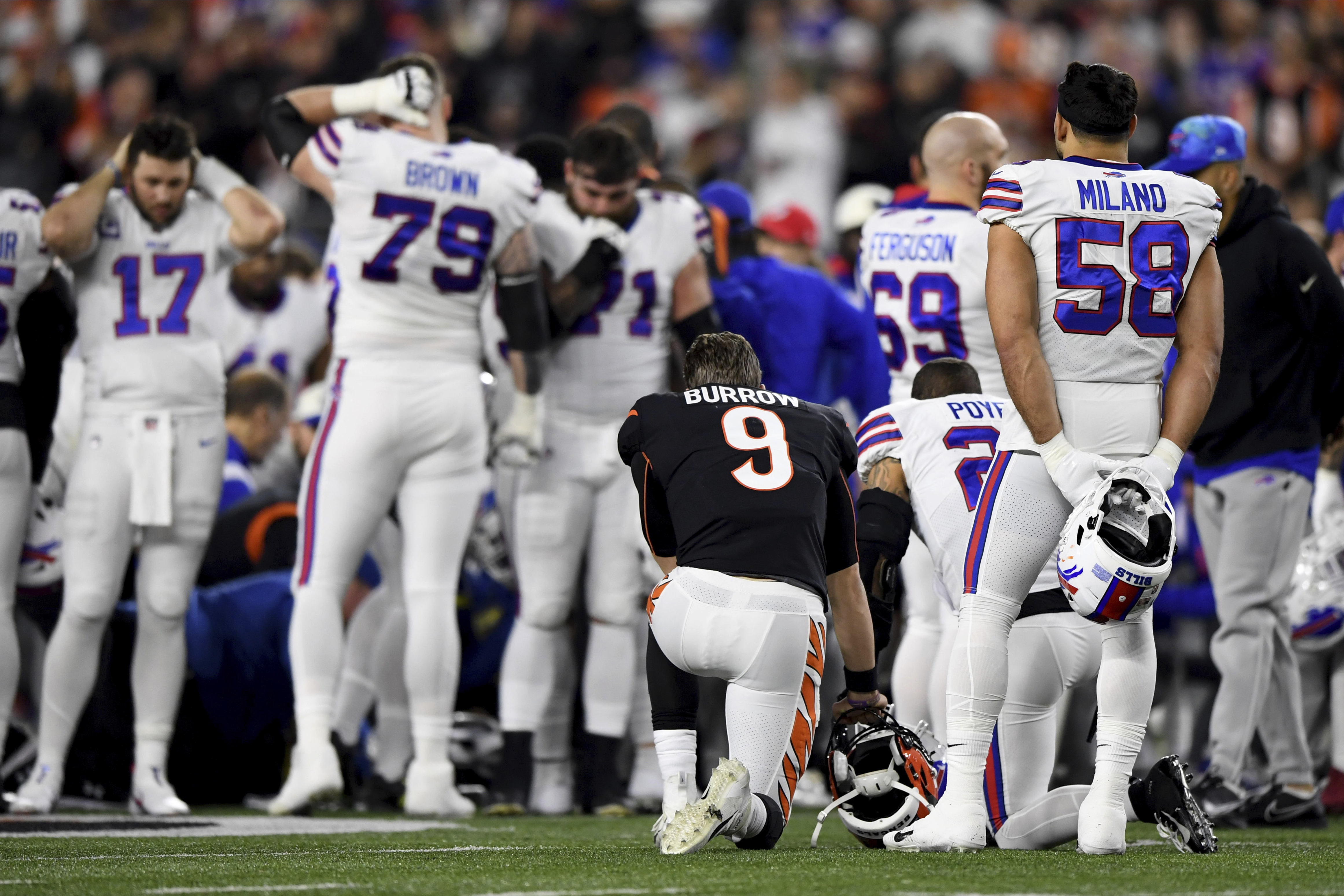 Damar Hamlin taken to UC Medical Center, Bengals-Bills suspended