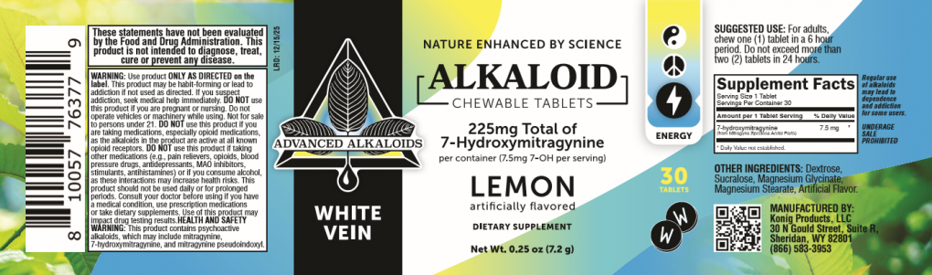 Alkaloid supplement possibly contains higher dose than advertised