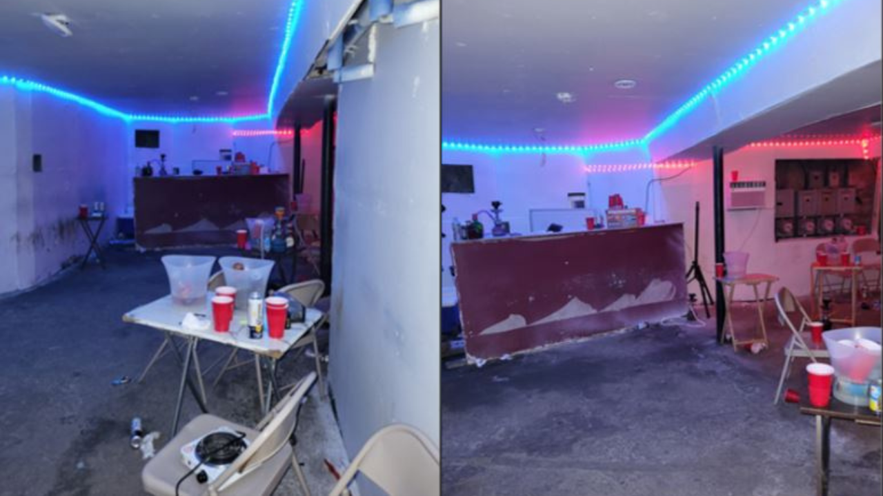 Images give first look inside illegal nightclub in basement of