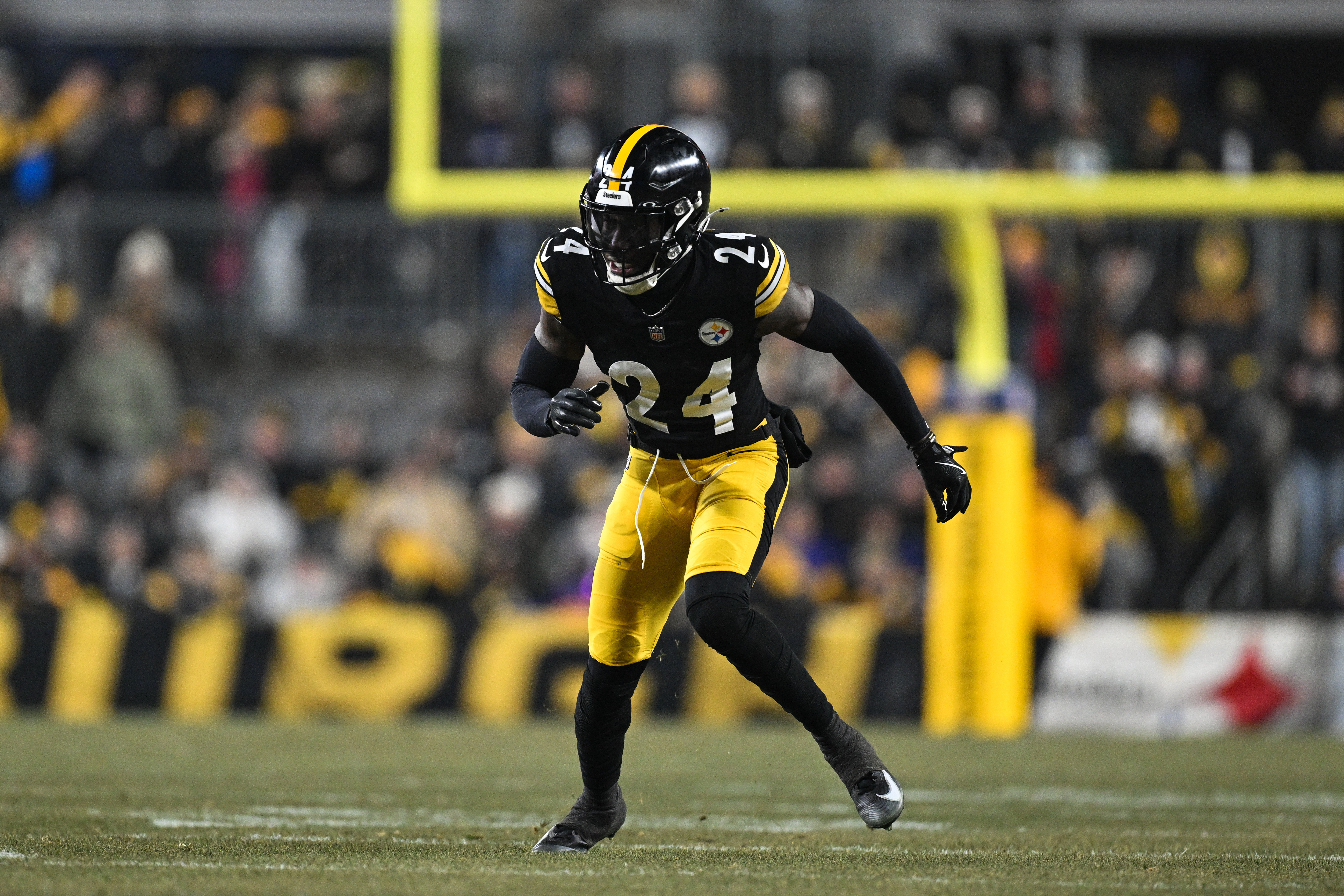 Joey Porter Jr. playing cornerback for the Pittsburgh Steelers