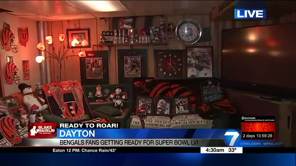 Superfan sports massive collection of Bengals memorabilia