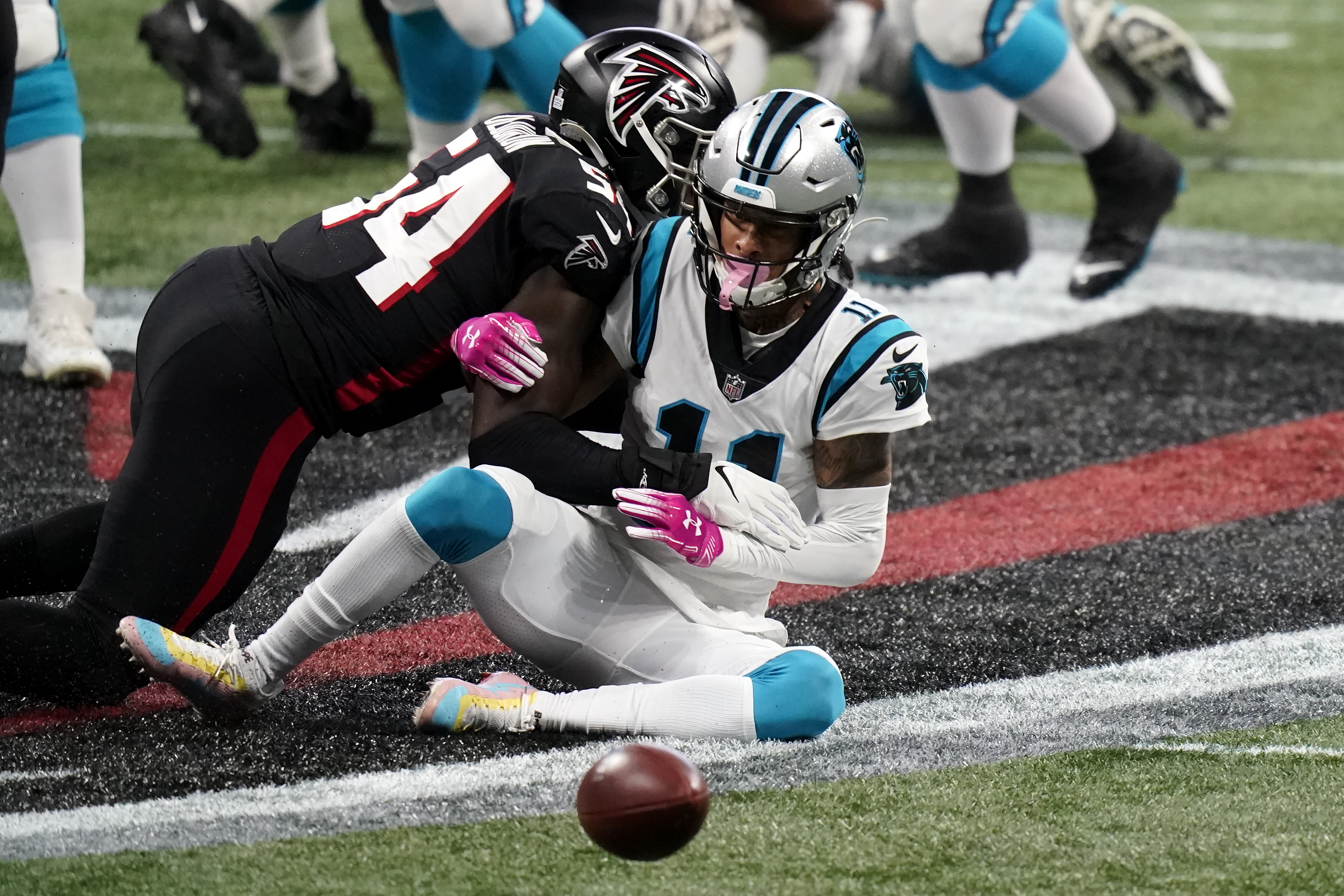 Bridgewater's 2 TDs, Burris pick lead Panthers over Falcons