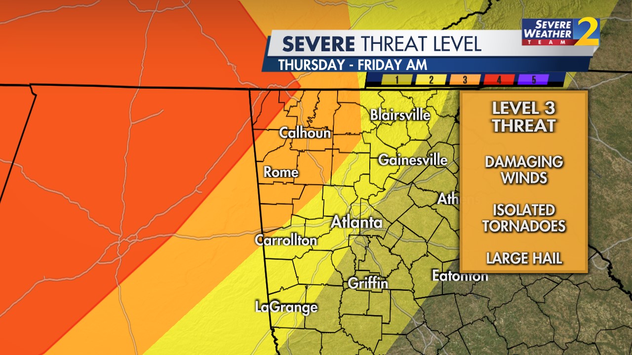 Damaging wind, hail, isolated tornadoes possible Thursday – WSB-TV Channel  2 - Atlanta