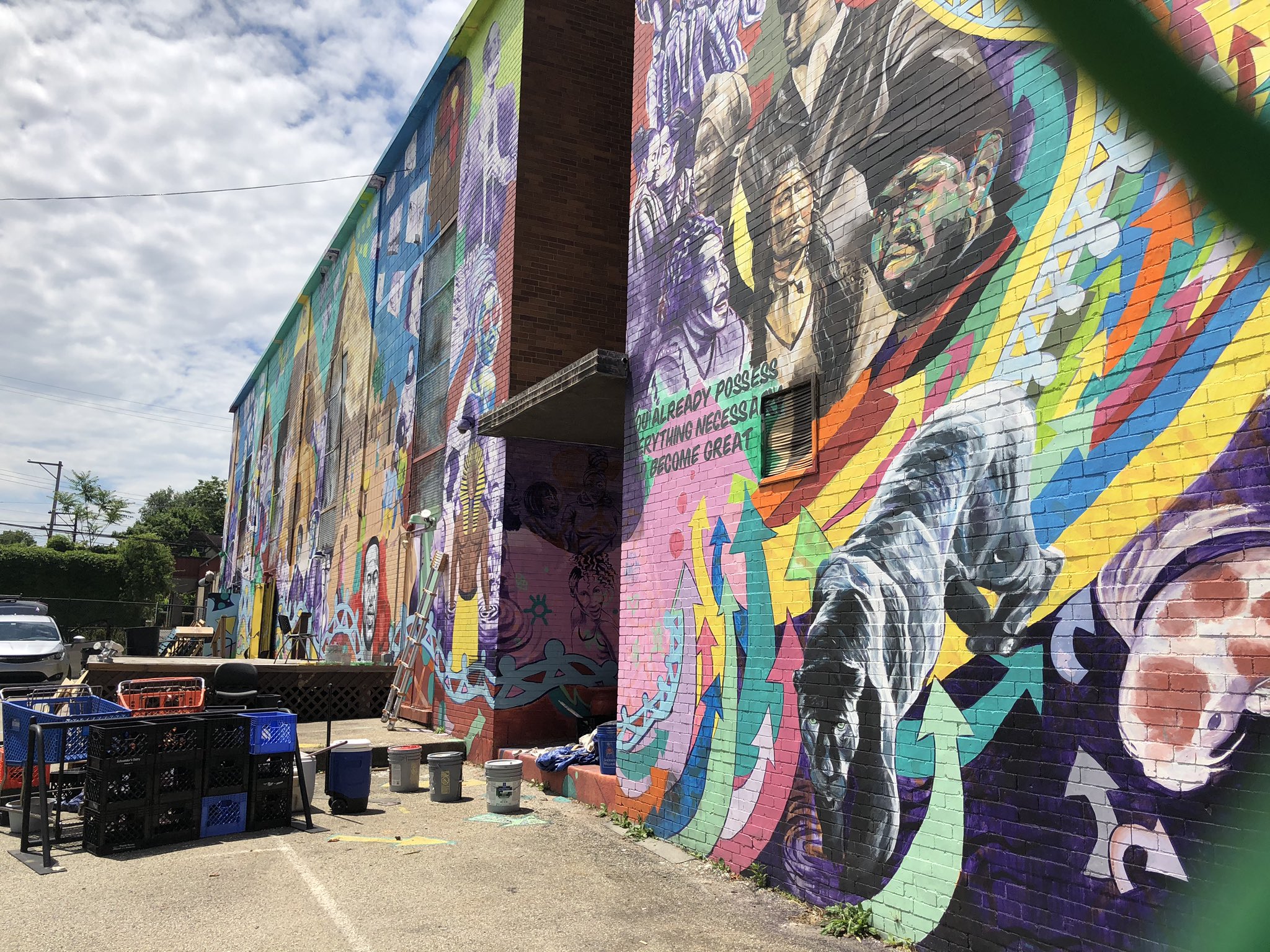 PHOTOS: Man paints Homewood mural to honor black history, George Floyd ...