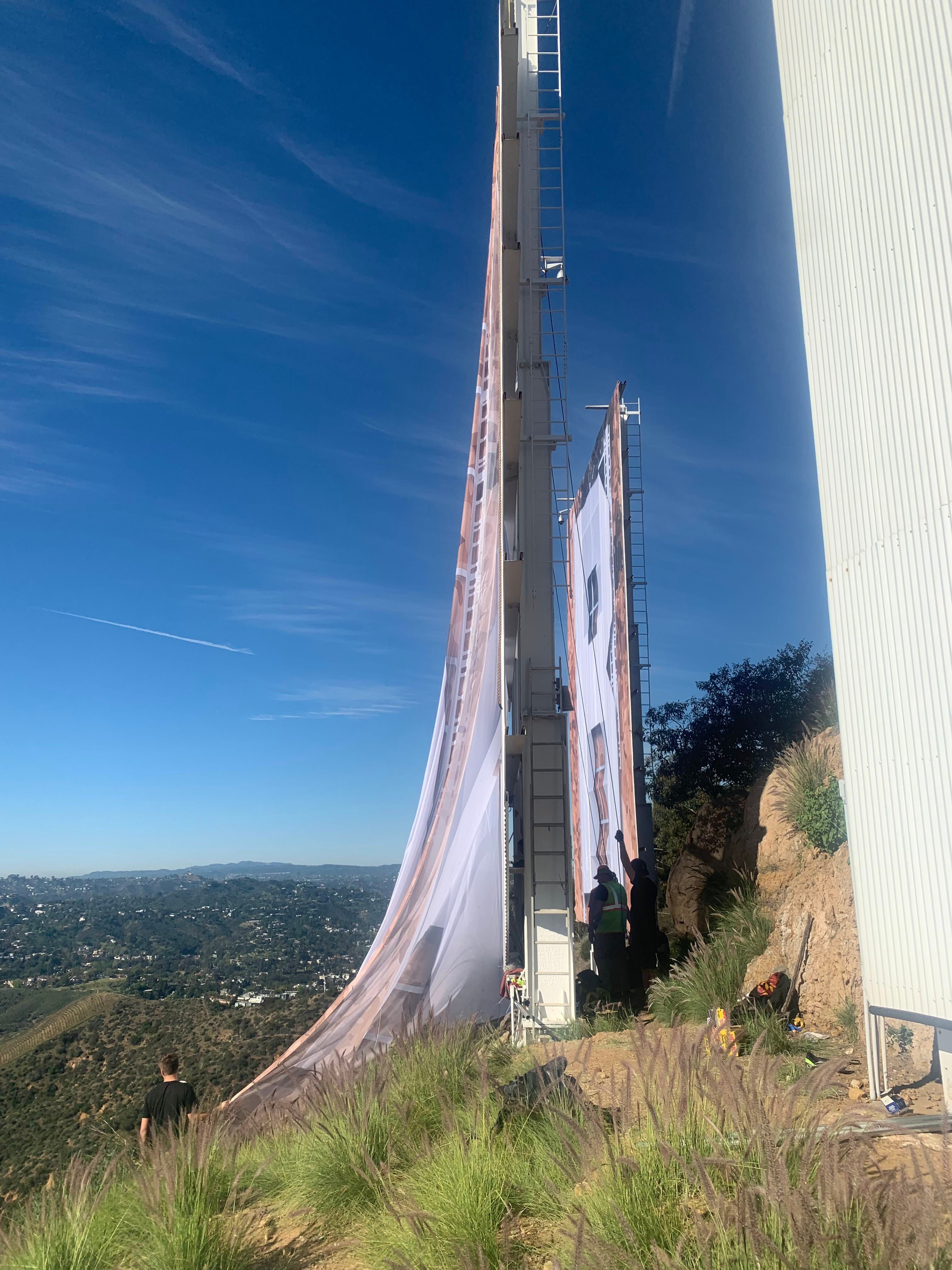 Hollywood sign makeover underway, to read: 'Rams House' in honor