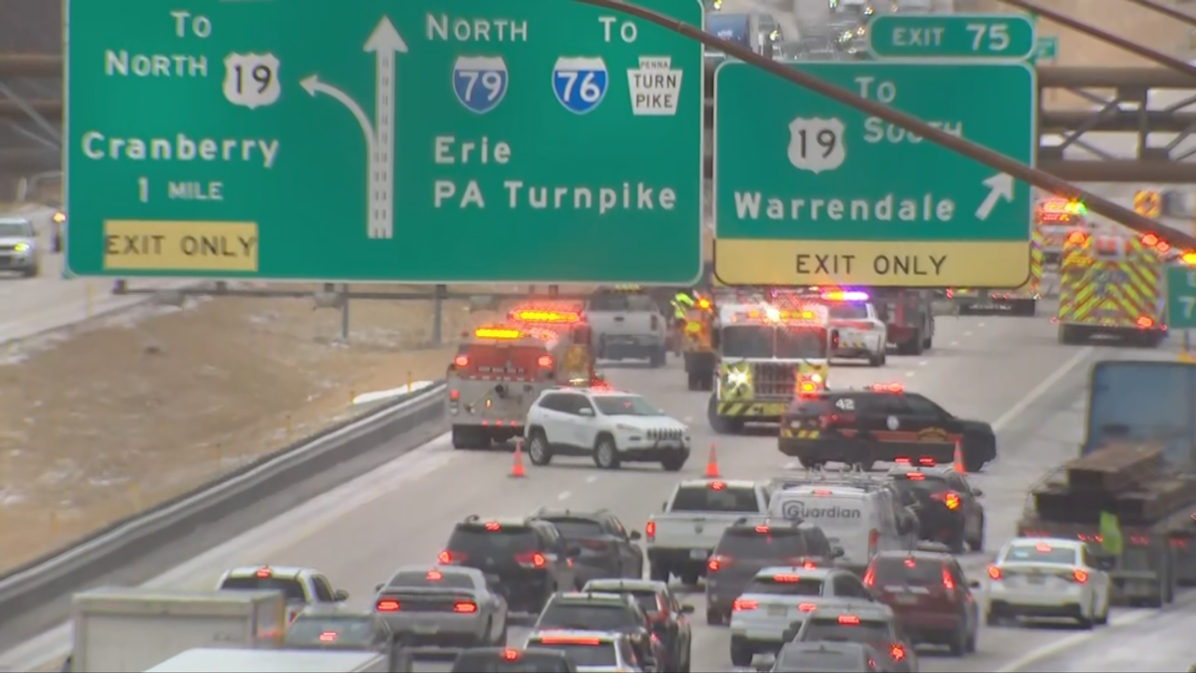 PHOTOS: Traffic crippled after crash shuts down I-79 northbound