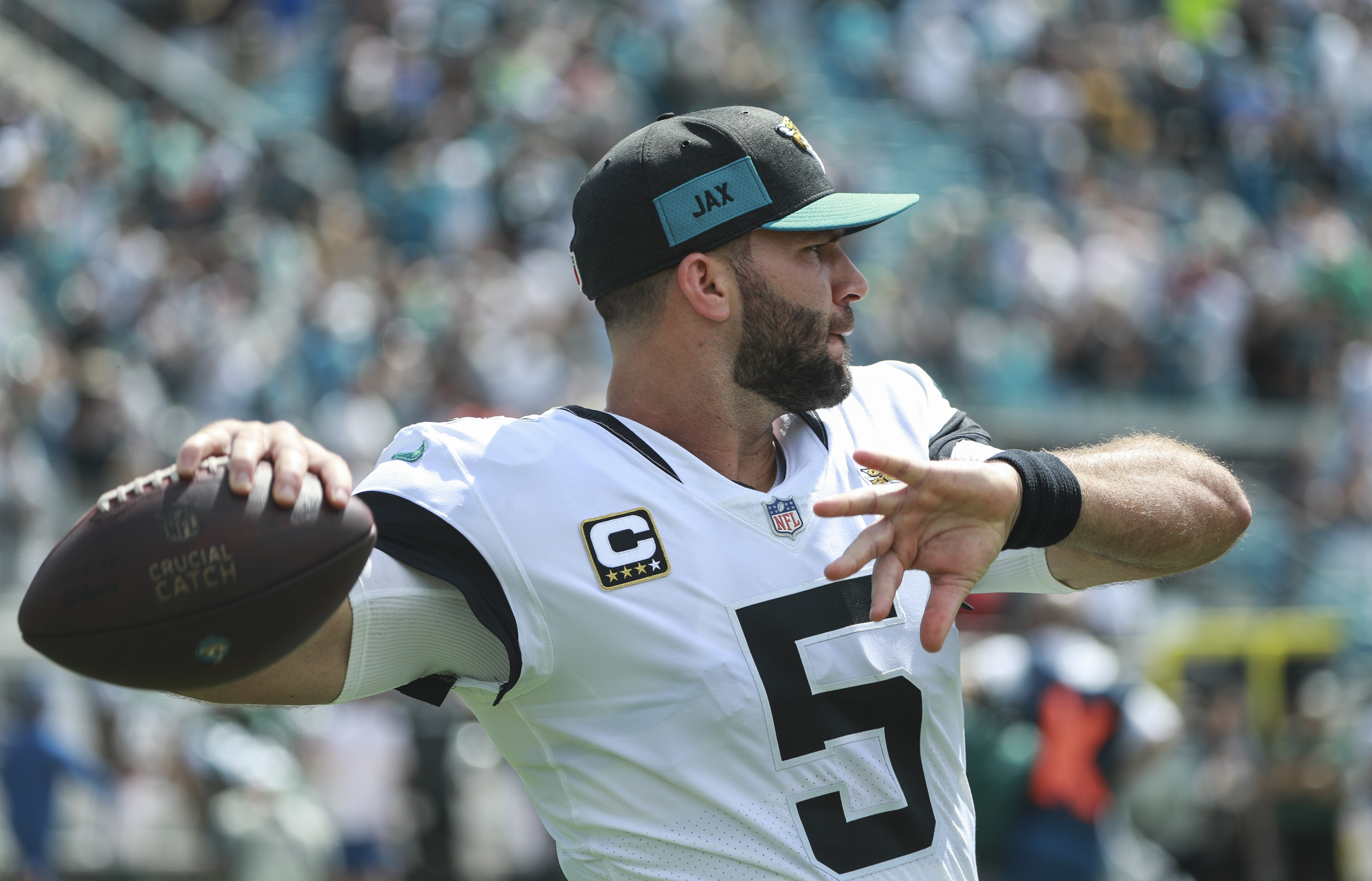 September 8, 2019 - Jacksonville, FL, U.S: Jacksonville Jaguar quarterback  Gardner Minshew II during 1st half NFL football game between the Kansas  City Chiefs and the Jacksonville Jaguars at TIAA Bank Field