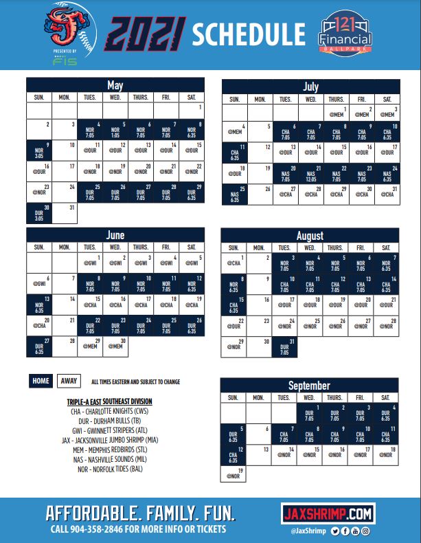 Jacksonville Jumbo Shrimp Schedule 2022 Espn690 Your Home For Jumbo Shrimp Baseball – Espn 690