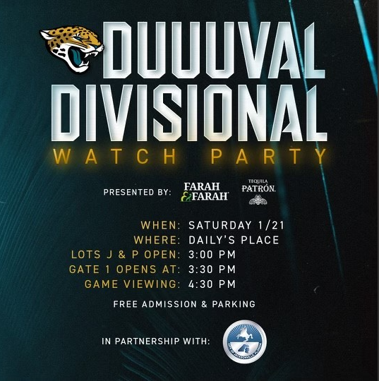 RULES: Win 4 tickets to DUUUVAL Divisional Watch Party