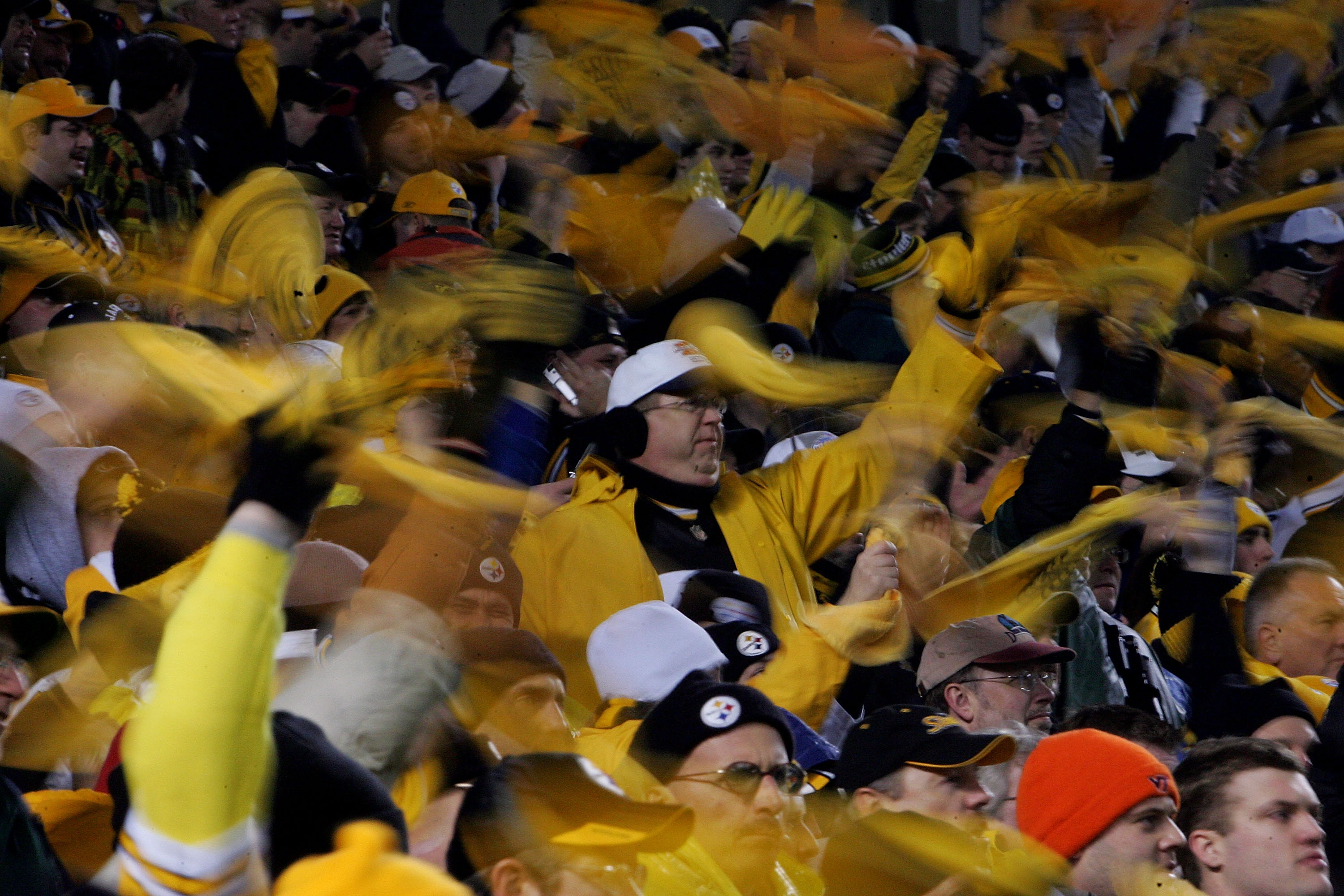 Jan. 2, 2011 - Cleveland, Ohio, U.S - Cleveland Browns mascot Chomps bites  a Pittsburgh Steelers Terrible Towel during the game between the Steelers  and Browns. The Pittsburgh Steelers defeated the Cleveland