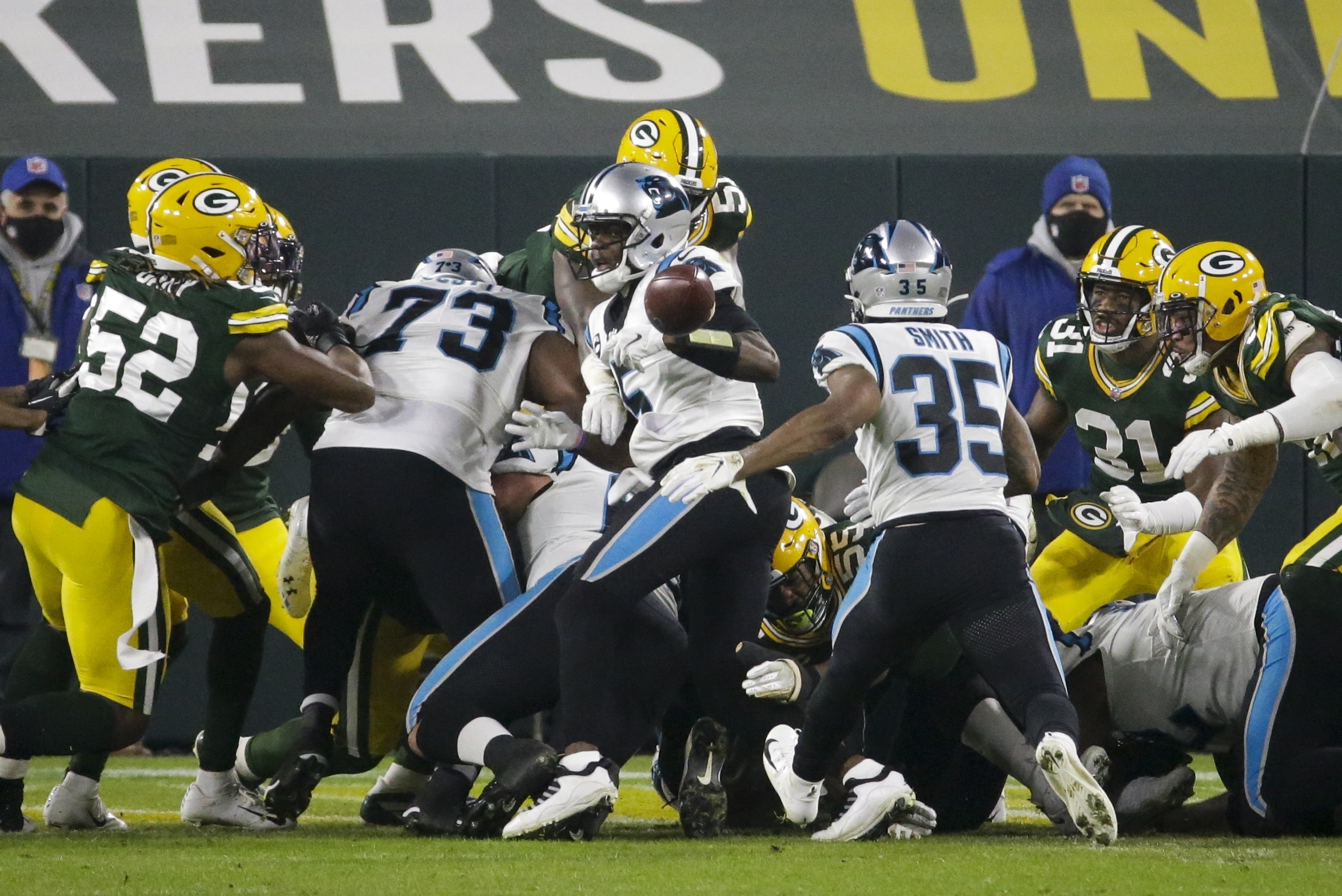 Packers stop Carolina Panthers at goal line on final play to seal win