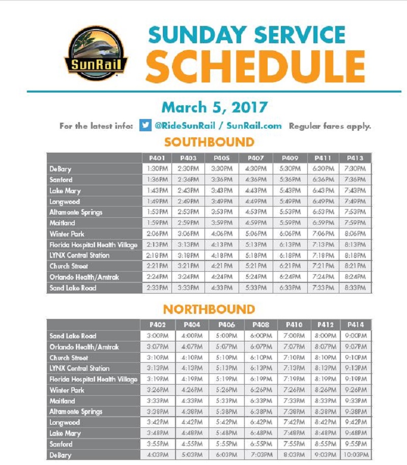 SunRail releases Sunday schedule for Orlando City SC opener WDBO