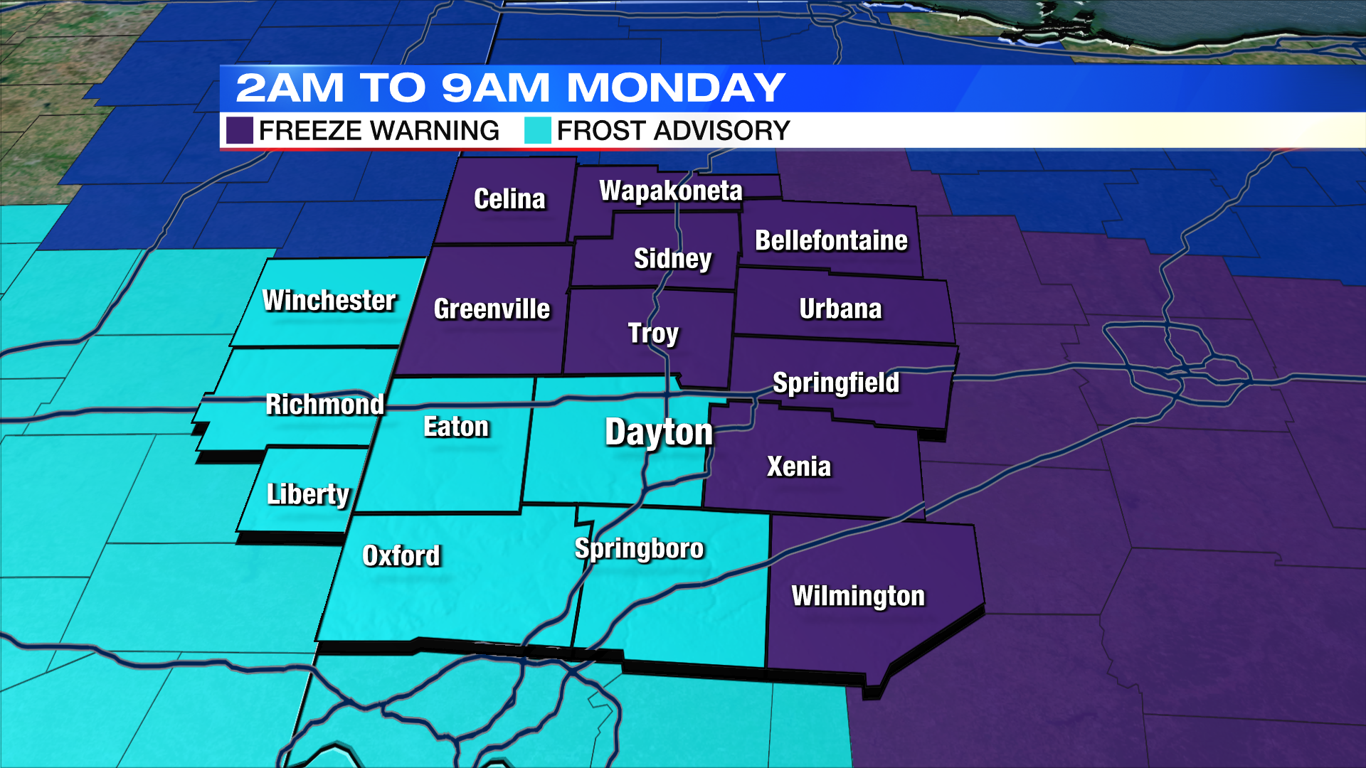 What's the difference between a frost advisory, freeze warning