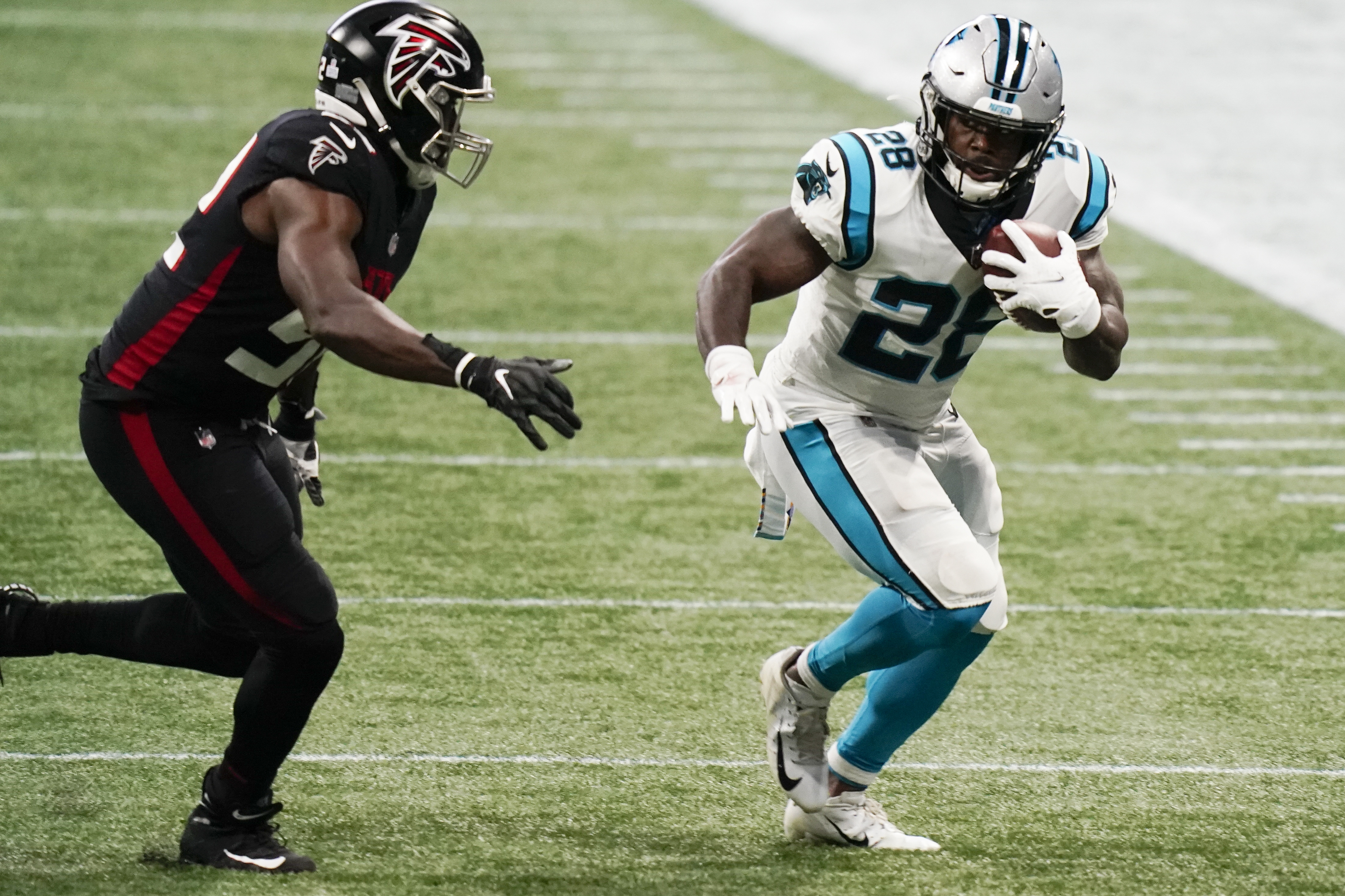 Bridgewater's 2 TDs, Burris pick lead Panthers over Falcons