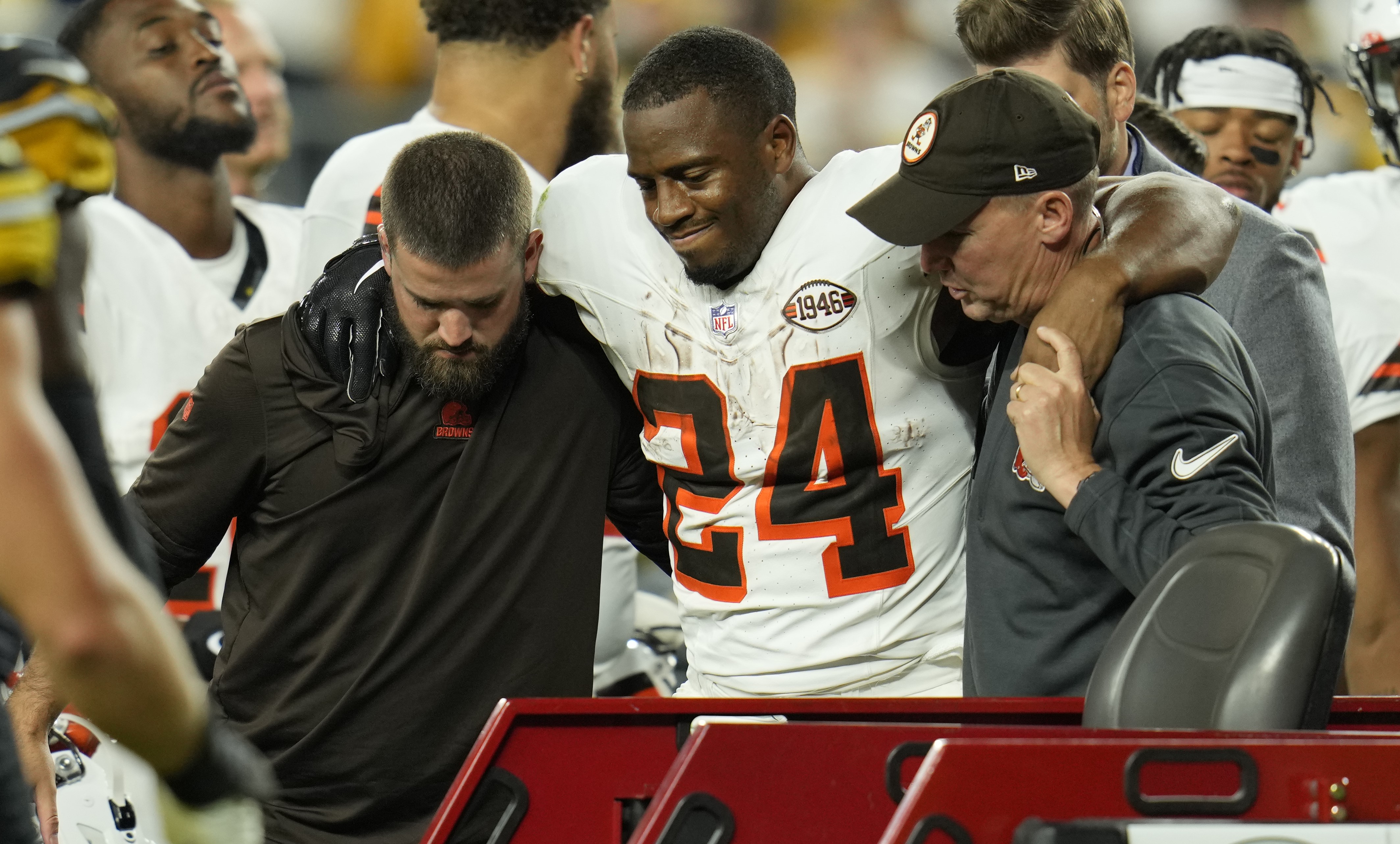 Steelers' Fitzpatrick says the hit that injured Browns' Chubb wasn