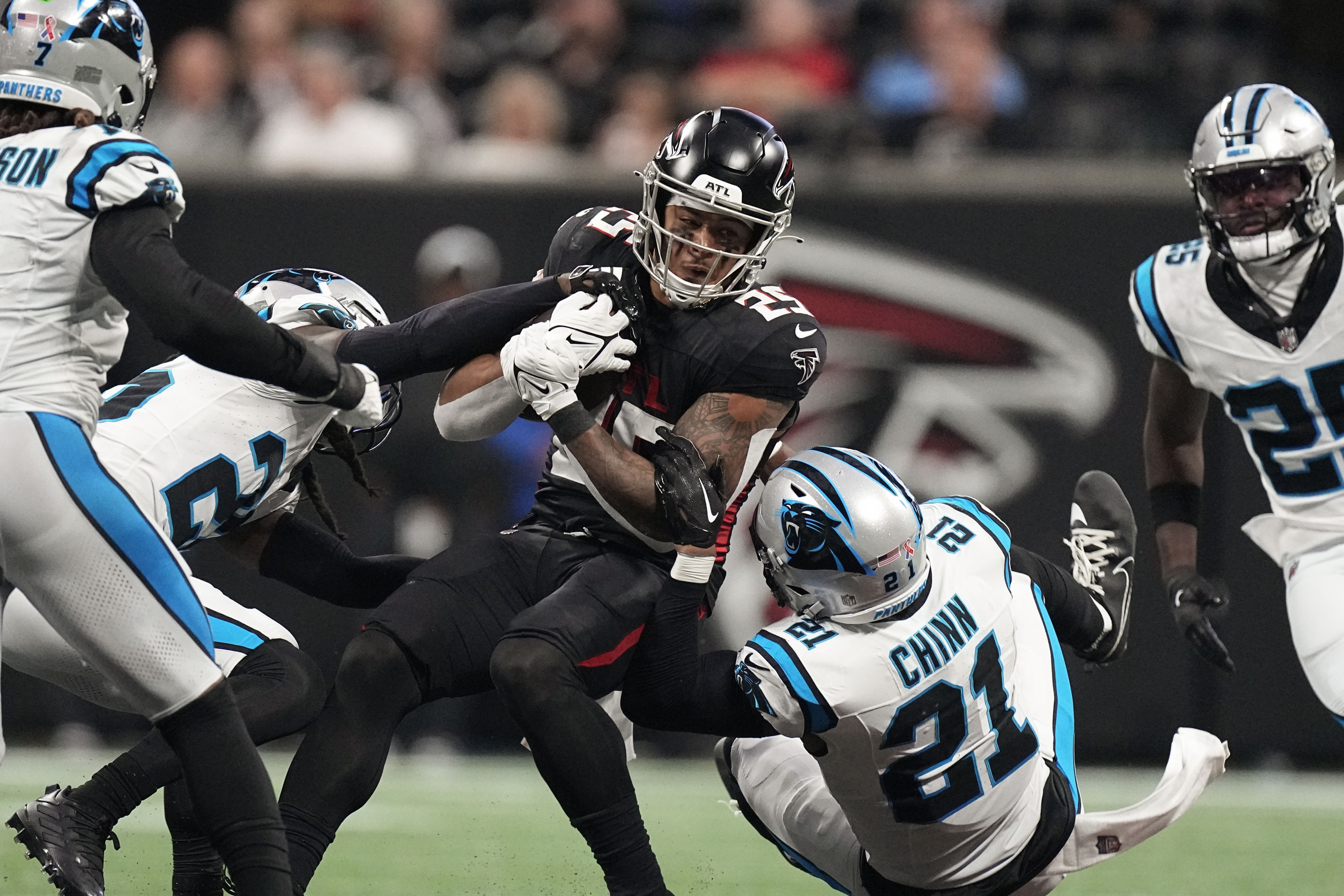 Falcons' Jessie Bates III after defeating the Panthers, 24-10