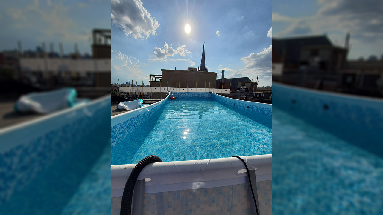 Illegal rooftop pool filled with 60 tons of water discovered on