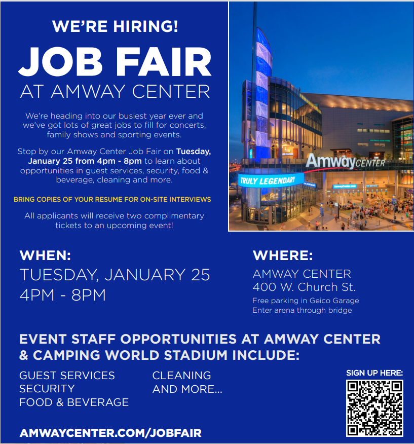 Amway Center to hold summer hiring events