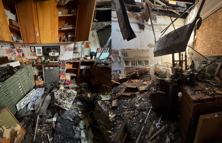 Fire destroys Get Nice. Gallery in Seattle, original artwork