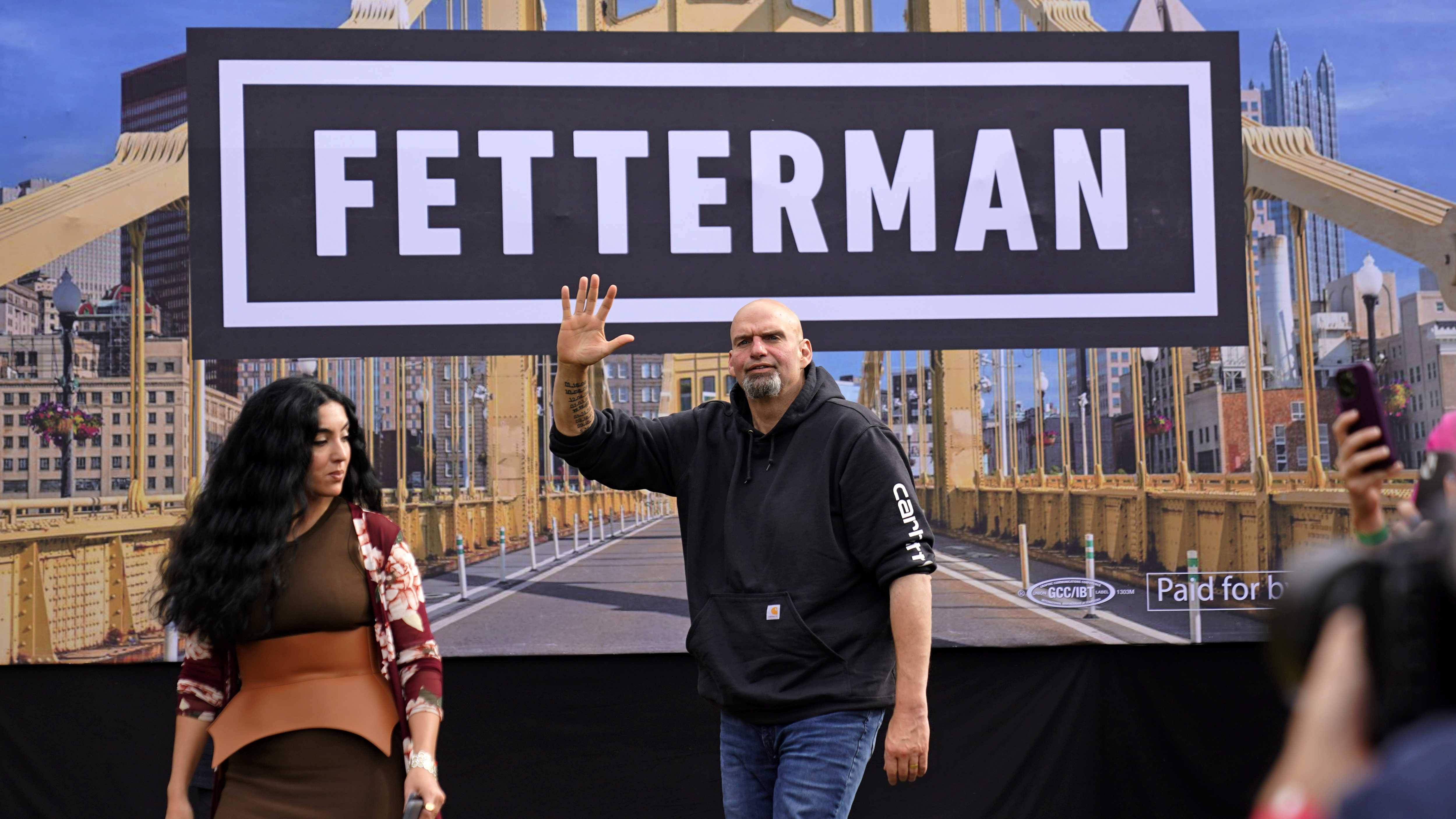 Christian Bale with John and Gisele Fetterman Photo, Explained