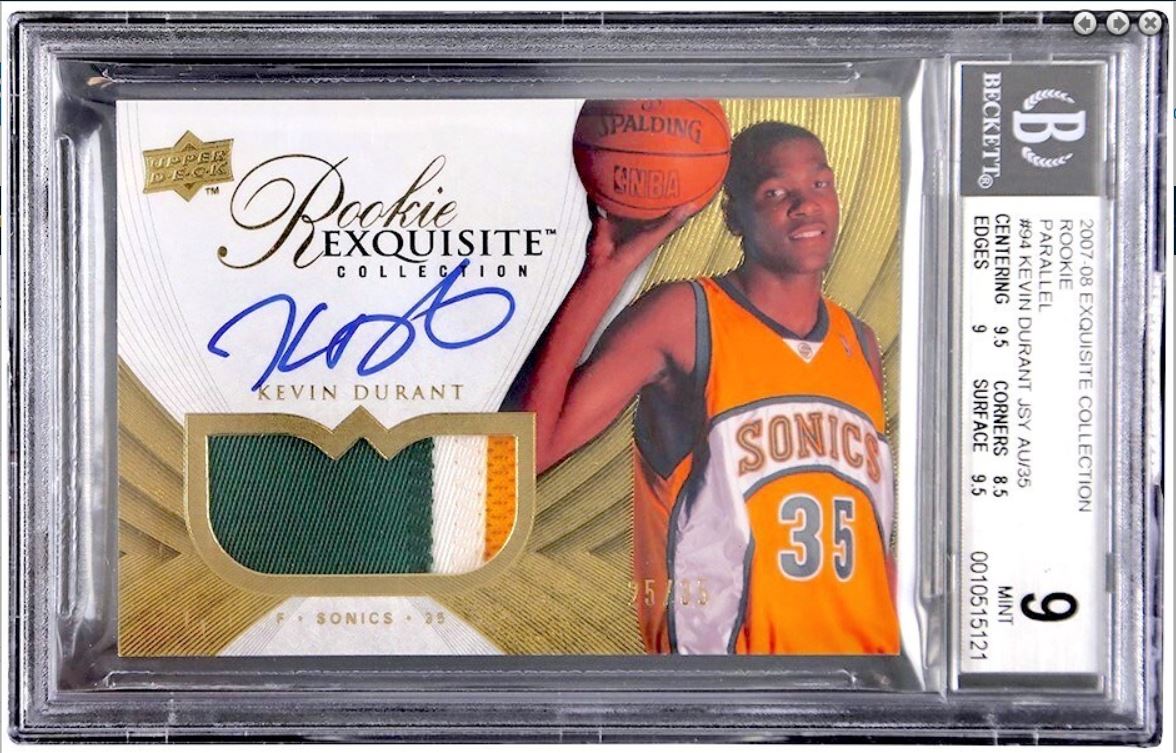 Current bidding for Kevin Durant SuperSonics rookie card at $625,000 – KIRO  7 News Seattle
