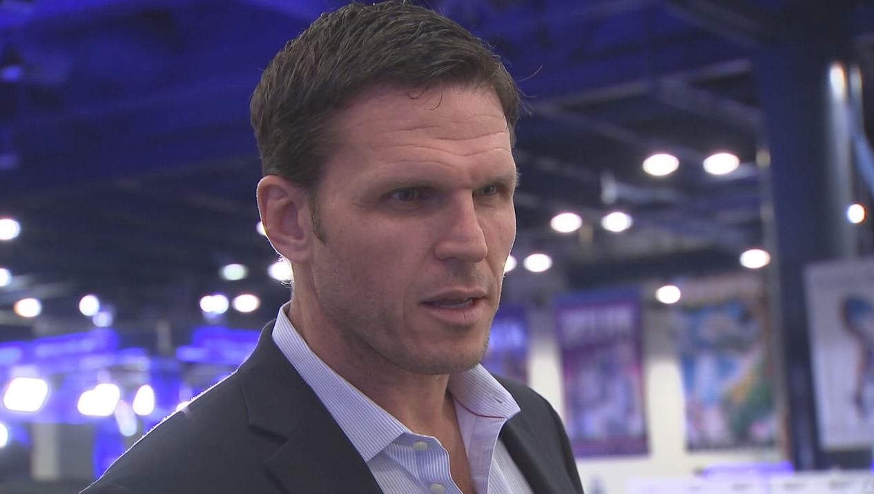 Former Jacksonville Jaguars offensive tackle Tony Boselli, center, stands  with members of his family after a ceremony, where he was presented with  his Pro Football Hall of Fame ring and had his