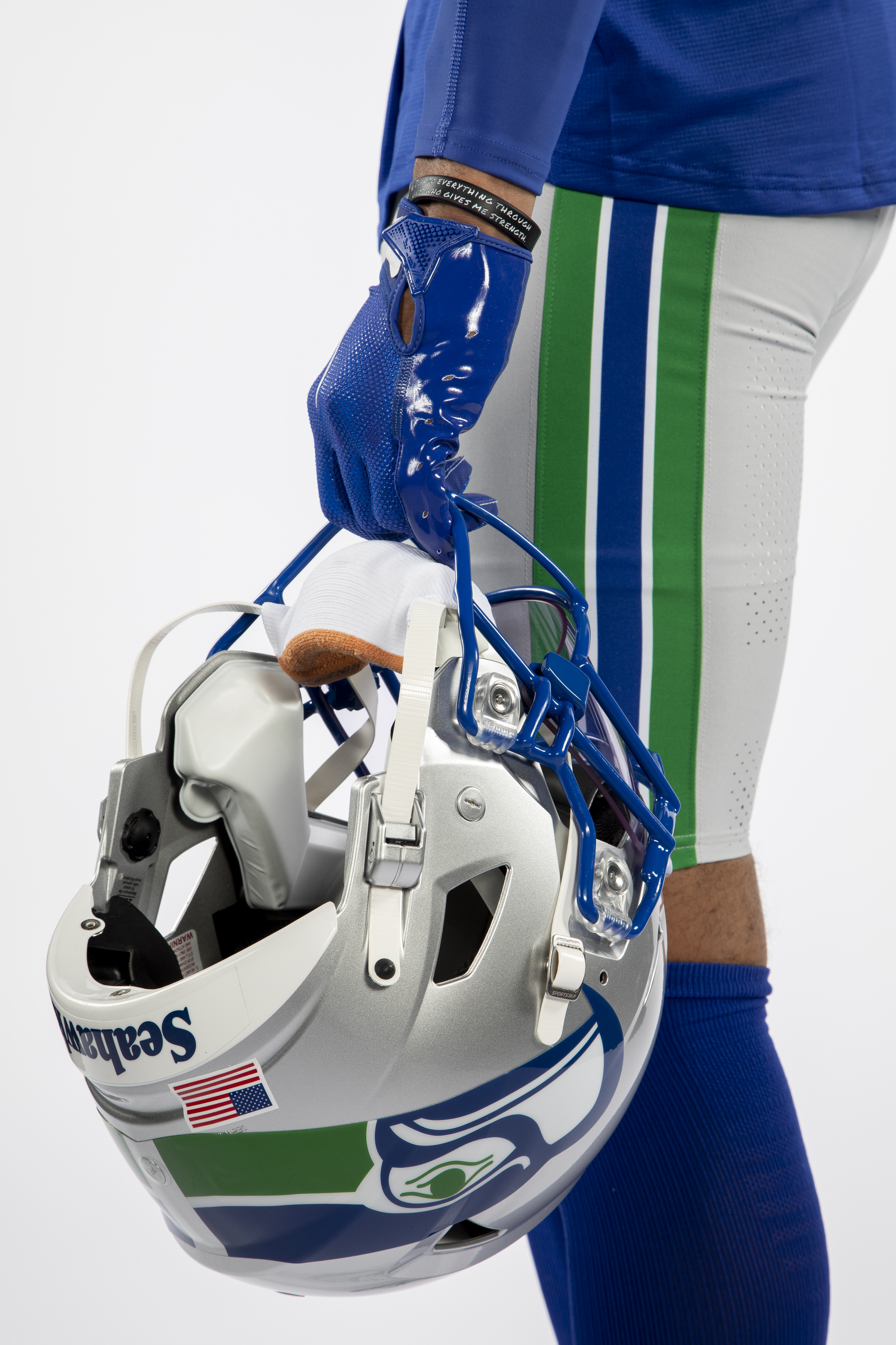 Seattle Seahawks American Football Helmet On A White Background