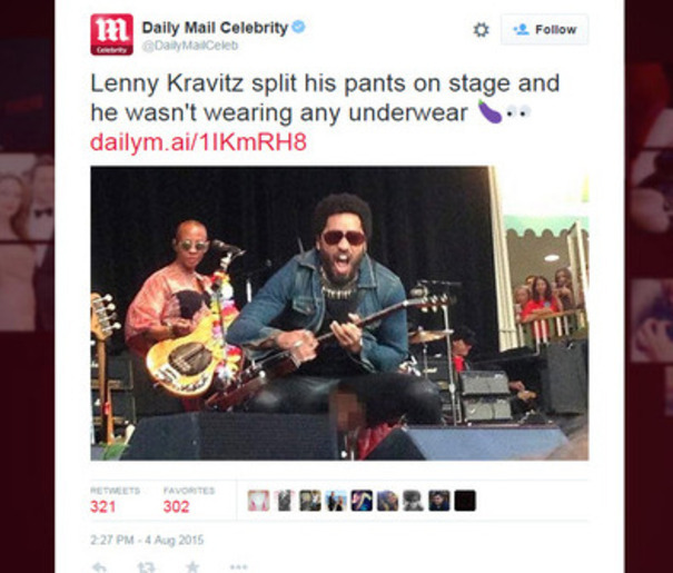 completely pepper Owl Lenny Kravitz splits pants on stage, exposes himself to fans – WDBO