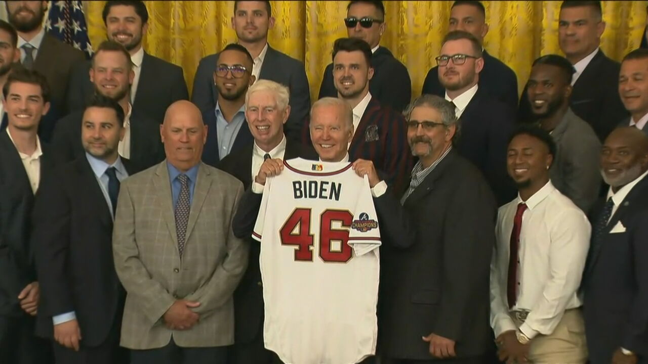 Biden welcomes World Series champion Atlanta Braves to the White