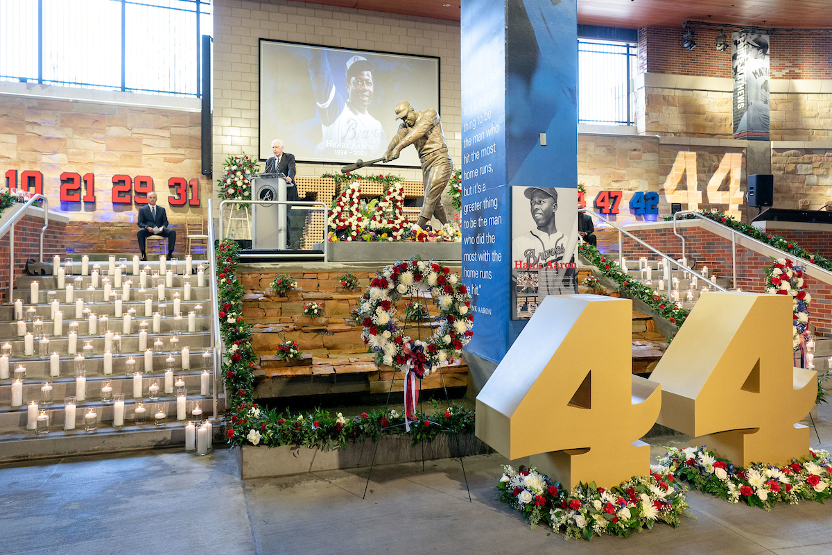 Video) Braves hold celebration of life for Henry Aaron at Truist Park  Tuesday - Battery Power