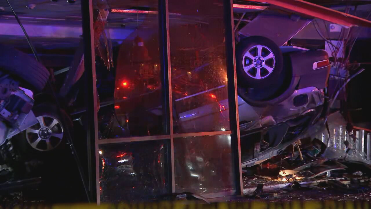 Car crashes through storefront in Saugus