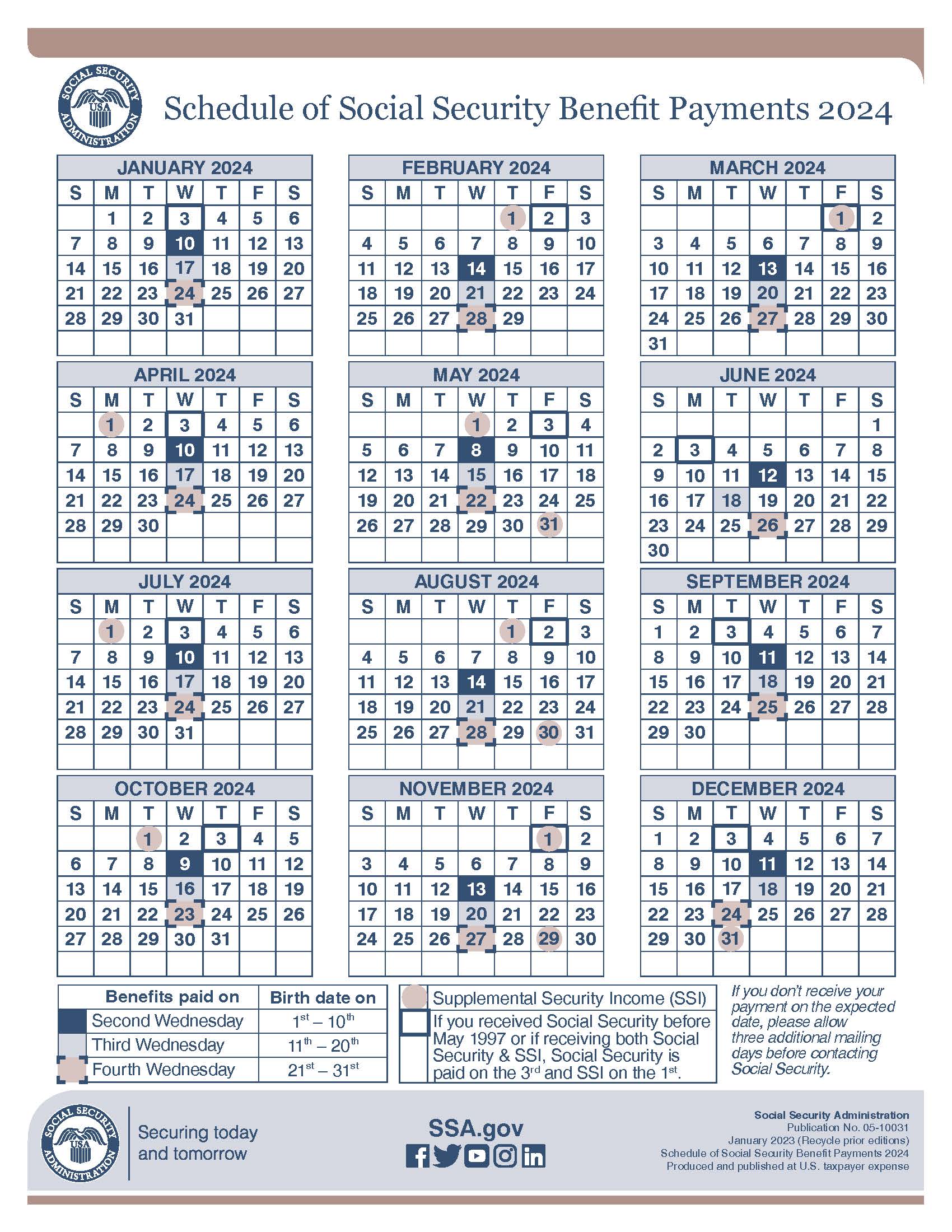 June 2025 Social Security Calendar