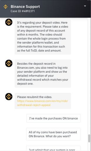 binance out of service
