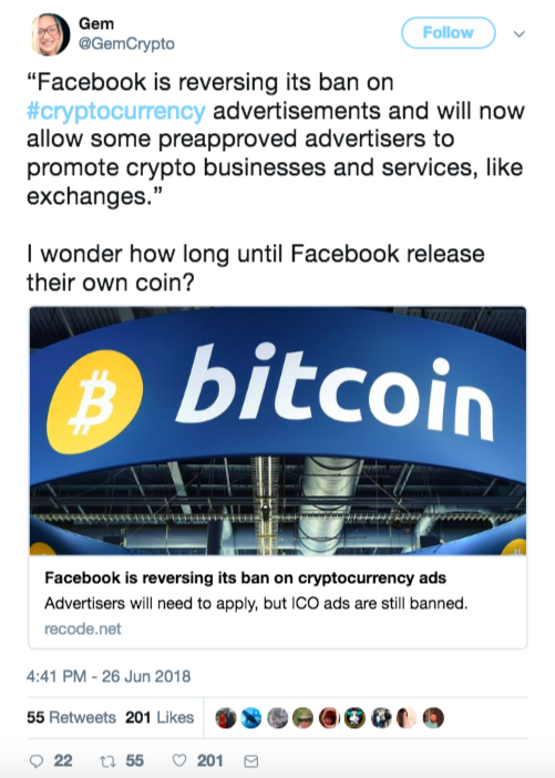 Facebook cryptocurrency ads ban crypto predictions for 2020
