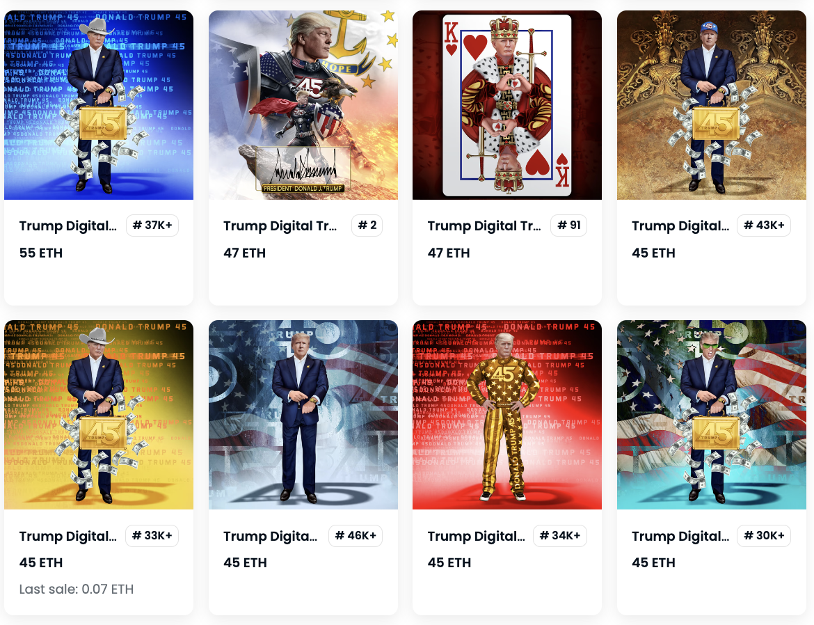 Donald Trump's digital trading card collection sells out in less than a day, Donald Trump