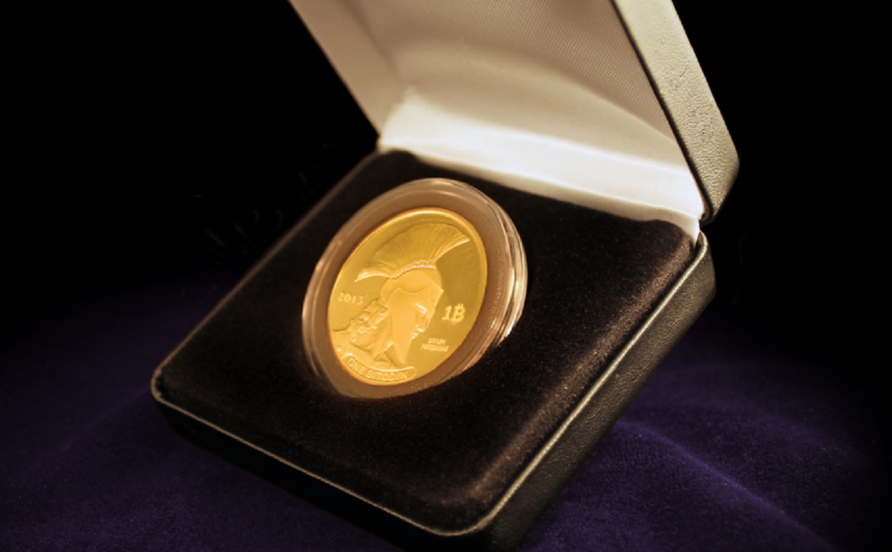 Gold BTC Coin commemorative coin Physical Bitcoins Casascius Bit BTC Collection 