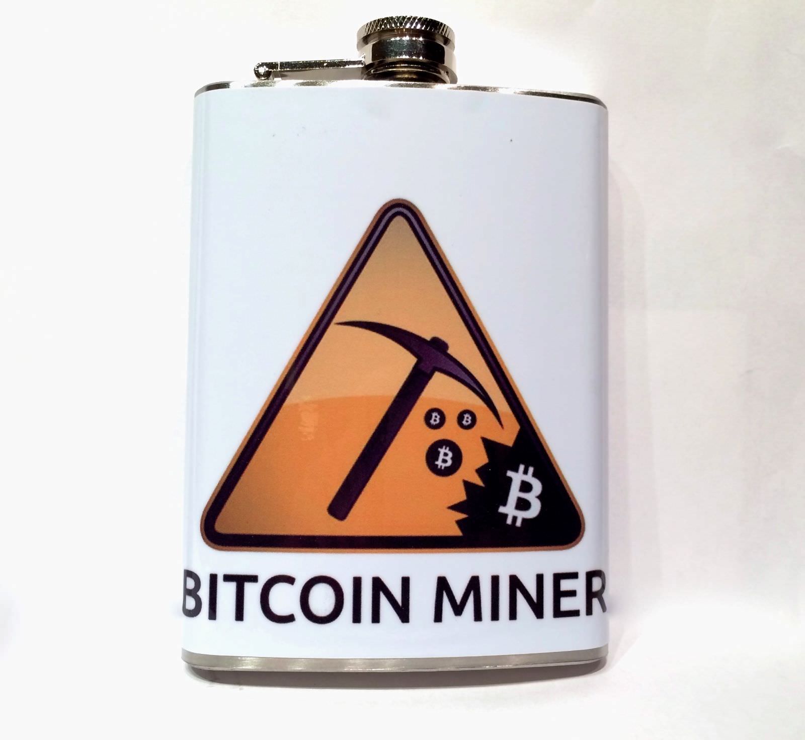 Bitcoin miner hip flask