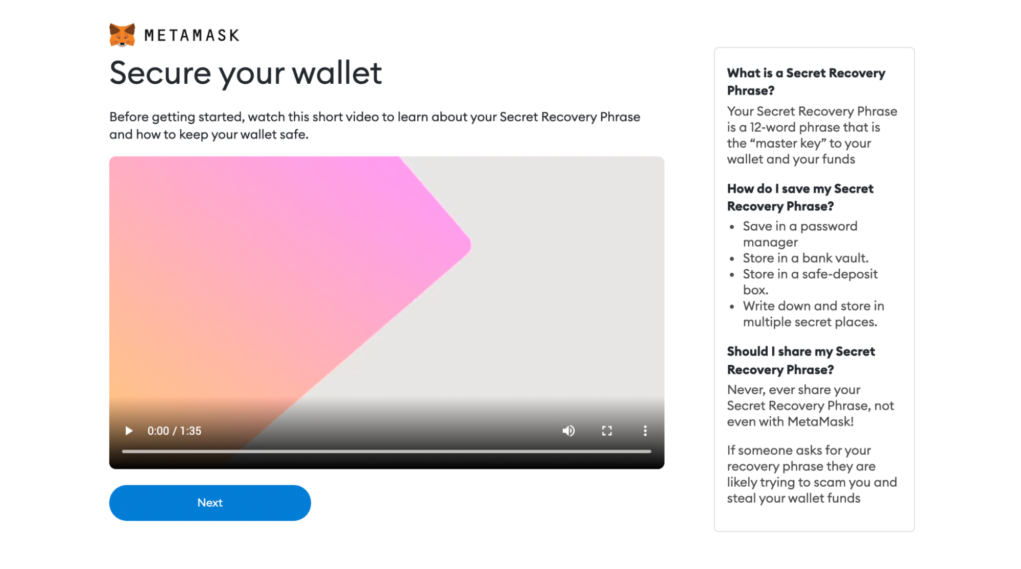 Getting Started: Wallet Extension